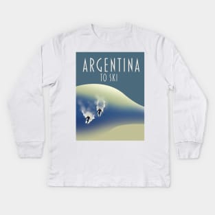 Argentina ski poster Kids Long Sleeve T-Shirt